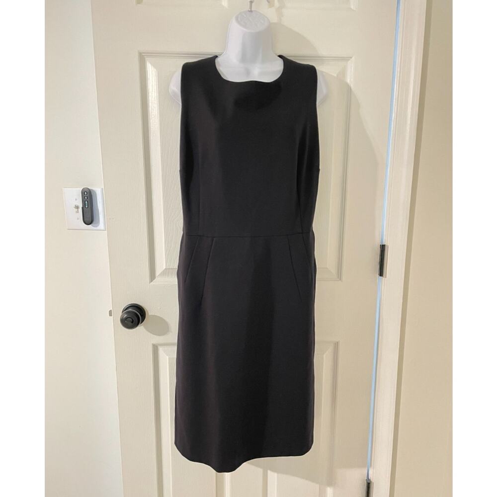 Lands End Sleeveless Shift Sheath Suit Dress Plus Size 20W Career Office Black
